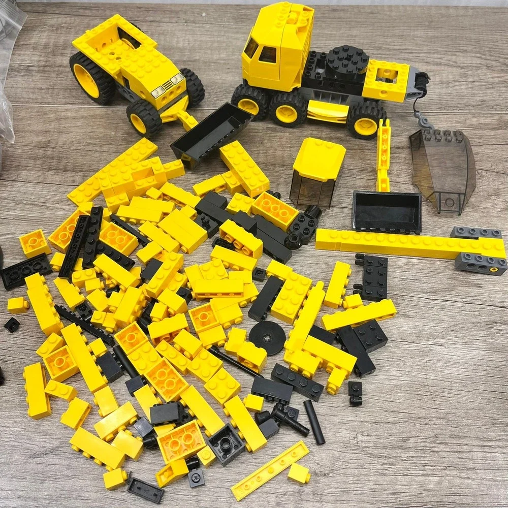 LEGO City Construction Vehicle Lot Yellow Black Trucks Crane Bricks Mixed Bulk